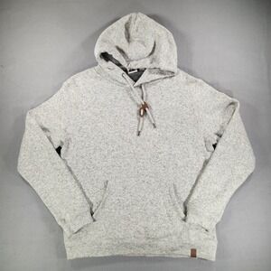 Quiksilver Hoodie Keller Pullover Fleece Jacket Sweatshirt Thick Mens L Gray